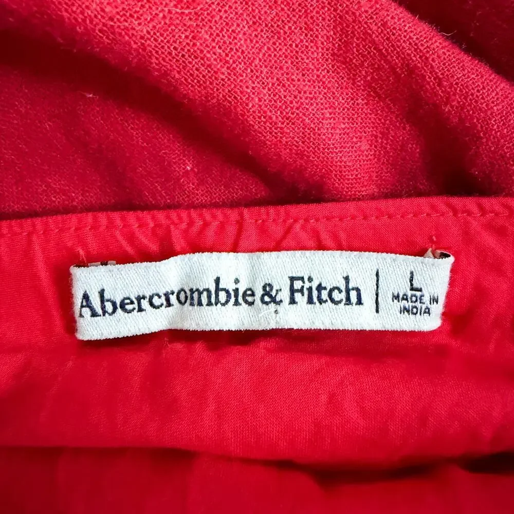 Abercrombie & Fitch Julia Slip Cutout Maxi Dress Red Pink Floral Size Large